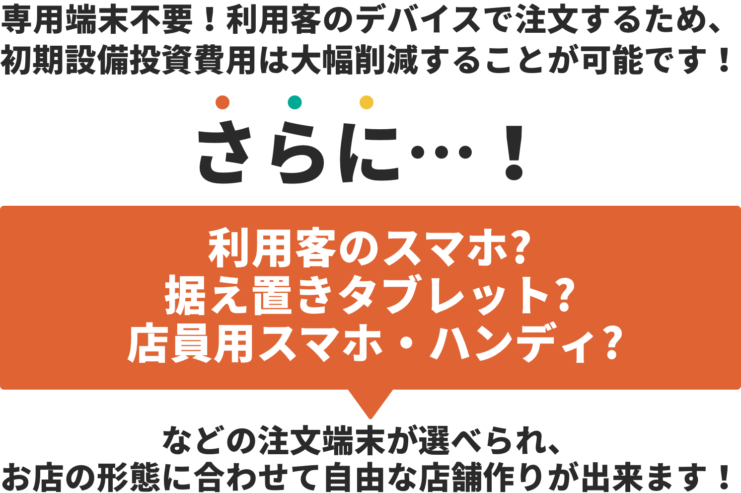 専用端末不要！